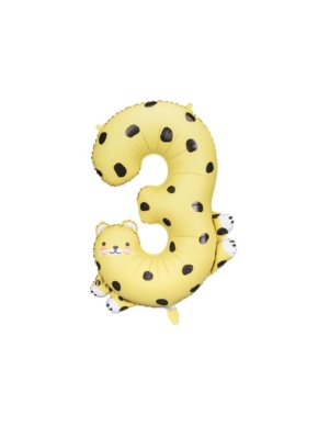 balon foliowy cyfra 3 gepard