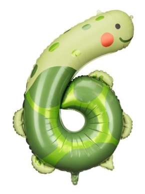 balon foliowy cyfra 6 żółw