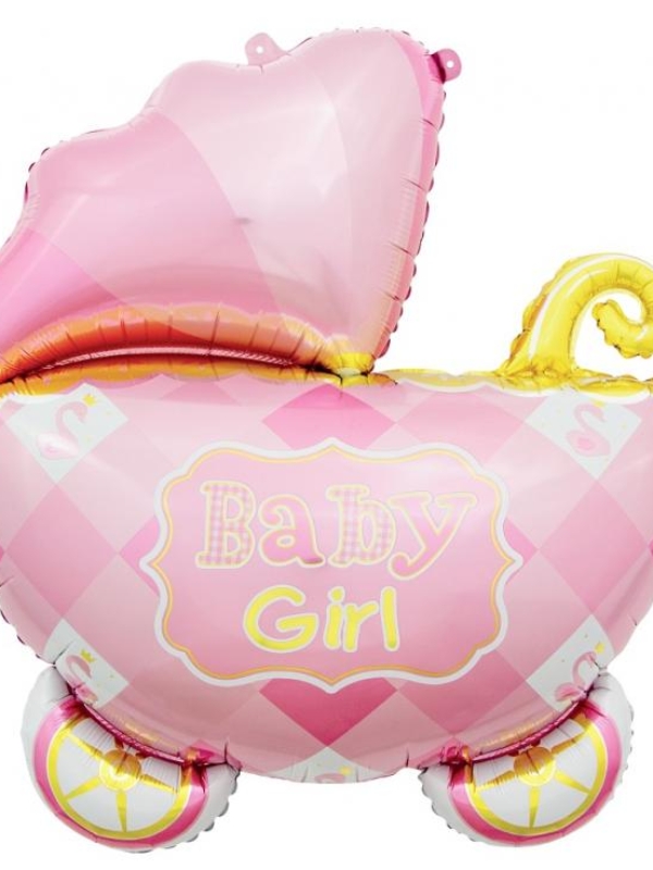 balon foliowy różowy WÓZEK