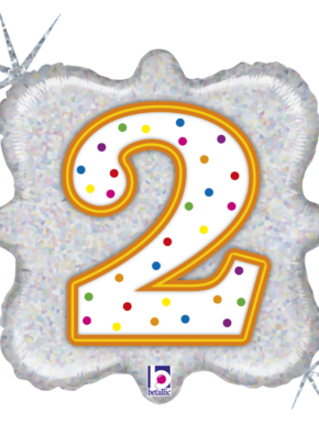 balon foliowy cyfra 2 - holographic - poduszka