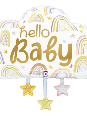 balon foliowy chmurka z napisem Hello Baby