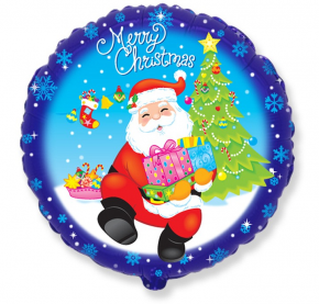 balon foliowy Wesoły Mikołaj z prezentami