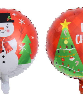 balon foliowy bałwan i choinka - dwustronny