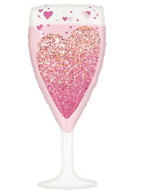balon foliowy kieliszek różowy