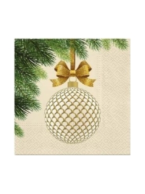 Serwetki papierowe Boże Narodzenie - złota bombka