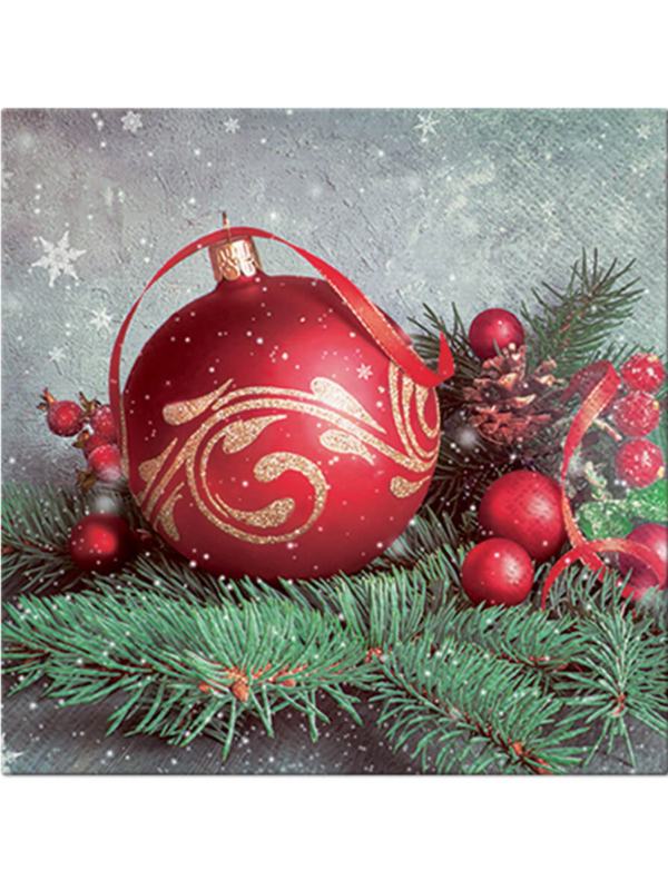 Serwetki-bozonarodzeniowe-Czerwona-bombka-33-cm-20-szt