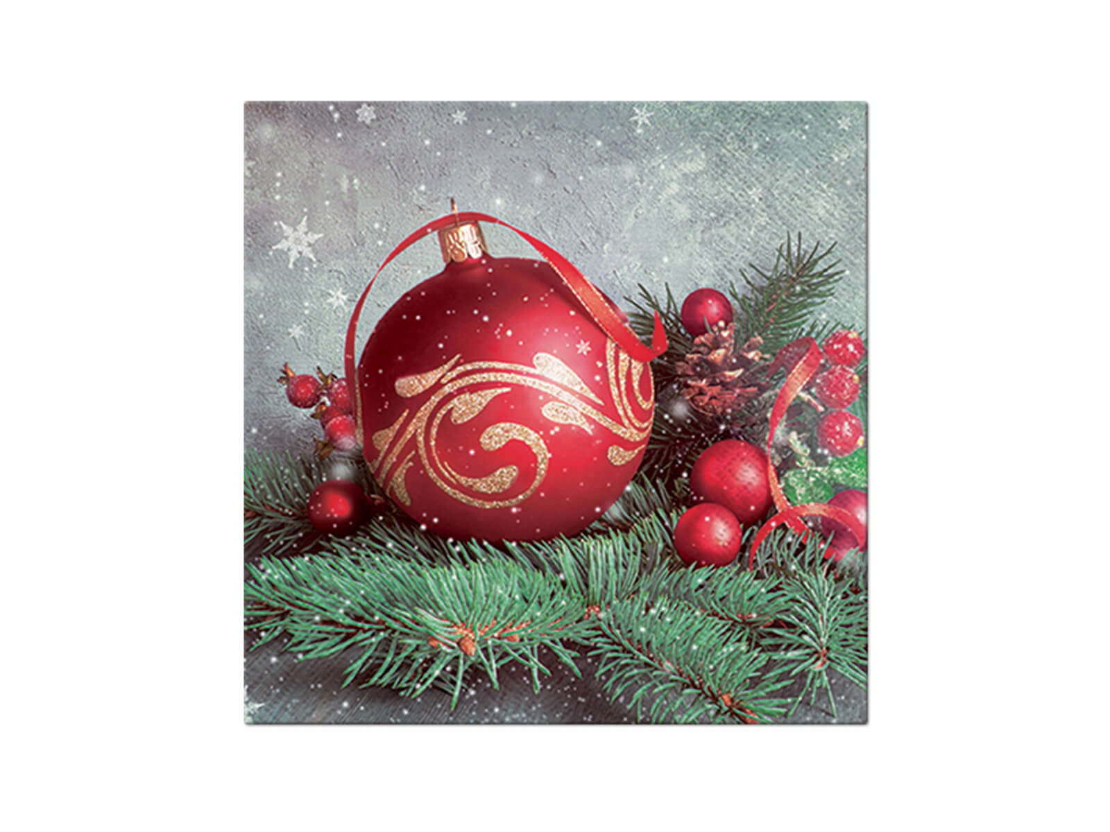 Serwetki papierowe Boże Narodzenie - czerwona bombka