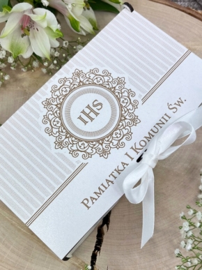 Pudełko - Banknotówka Pamiątka 1 Komunii Świętej - Drewniana
