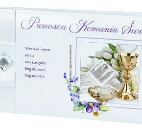 Książka - pamiątka pierwszej Komunii. 12 x 21 cm.