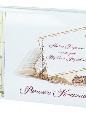 Książka - pamiątka pierwszej Komunii. 12 x 21 cm.