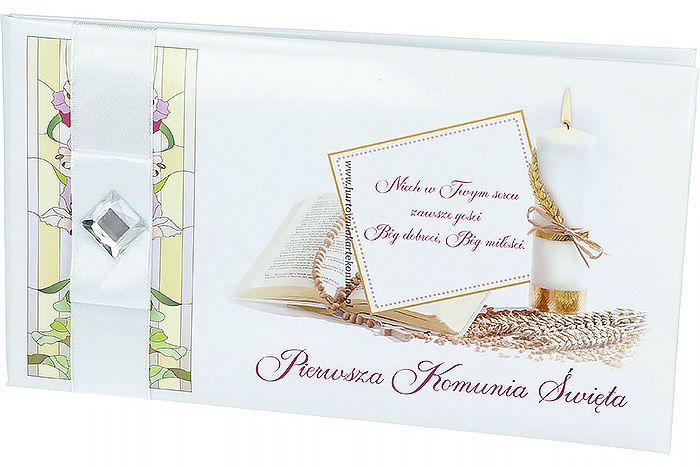 Książka - pamiątka pierwszej Komunii. 12 x 21 cm.