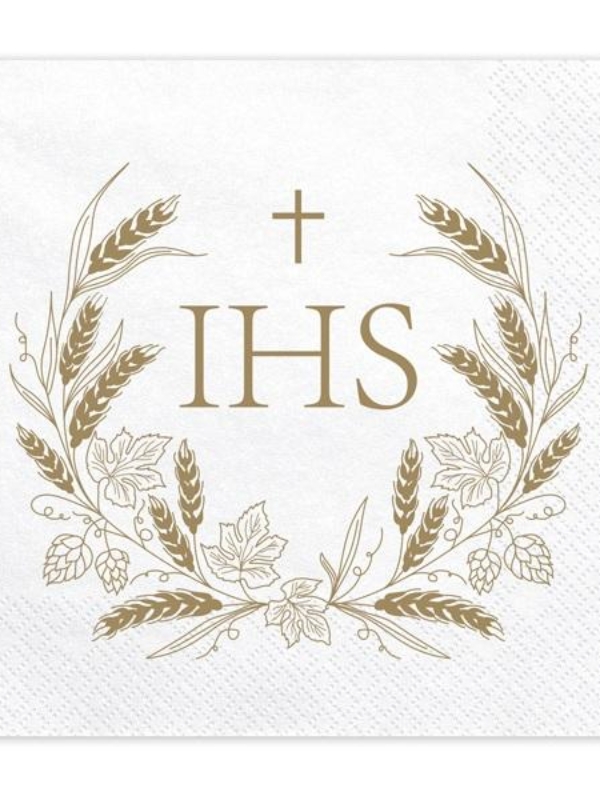 serwetki komunijne IHS z źdźbłem