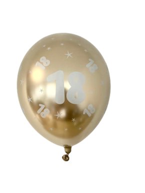 balon lateksowy glass złoty z srebrną 18- ką