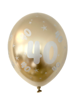 balon lateksowy glass złoty z srebrną40-ką