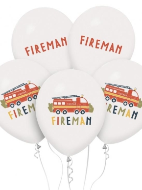 balon lateksowy z nadrukiem wozu straży pożarnej - FIREMAN