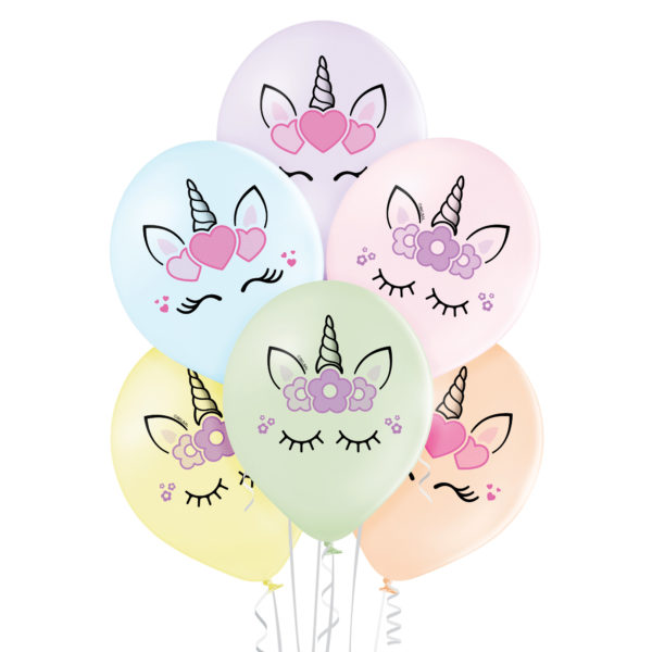 Balon lateks Unicorn Heads pastel