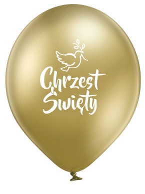 balon lateksowy chromowy złoty Chrzest Święty