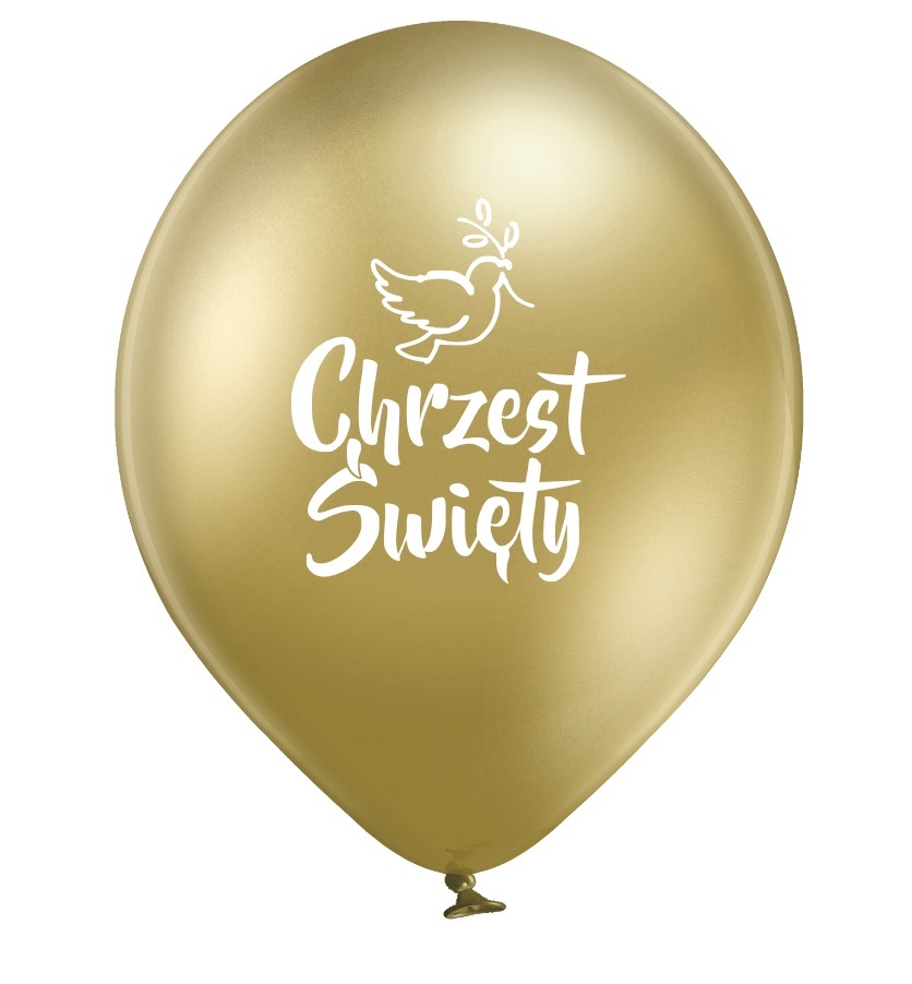 balon lateksowy chromowy złoty Chrzest Święty