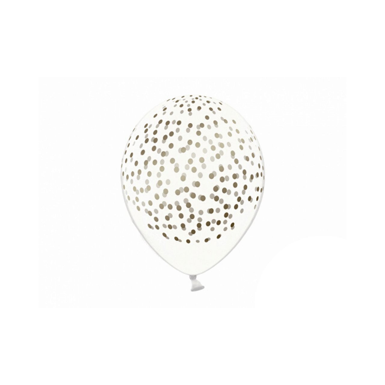 balon-bialy-przezroczysty-w-zlote-kropki-