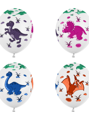 Balon lateksowy kolorowe dinozaury