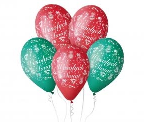 Balon lateksowy Wesołych Świąt MIX 2