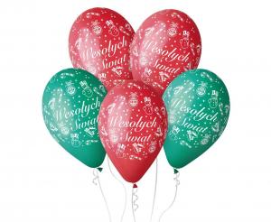 Balon lateksowy Wesołych Świąt MIX 2