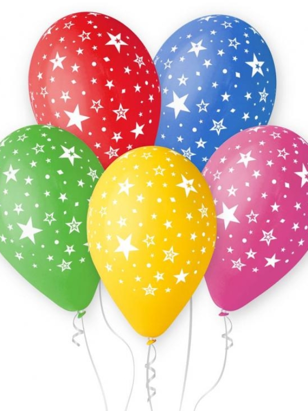 balon lateksowy w gwiazdki