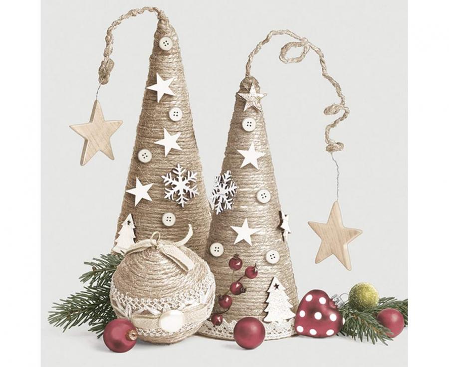 serwetki świąteczne dwie choinki - stożek