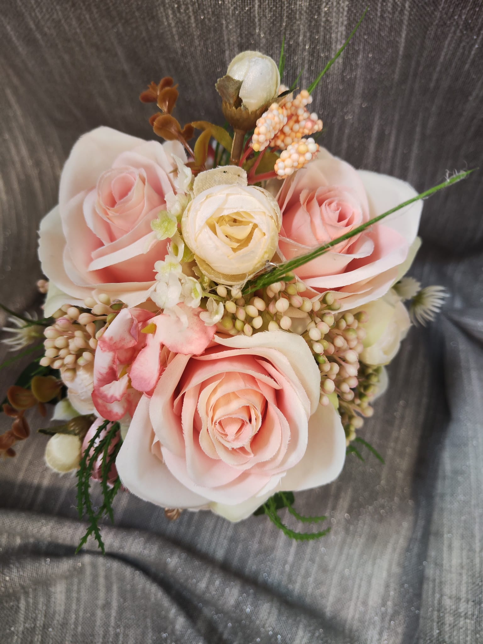 Flower box welur różówy2