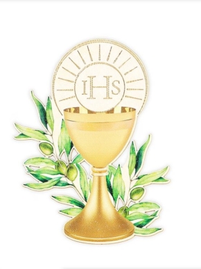 Piker Pierwsza Komunia Święta - sklejka Kielich IHS