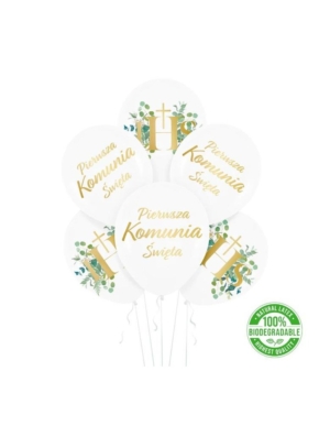 Balon 30 cm Pierwsza Komunia Święta i IHS