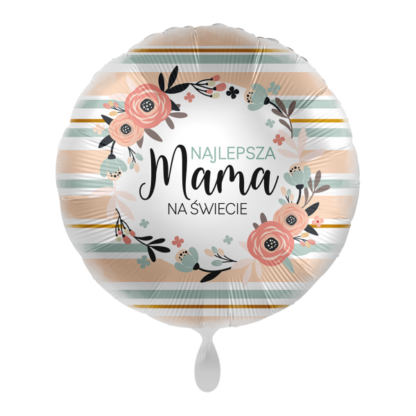 Balon foliowy z nadrukiem Najlepsza Mama Na Świecie.