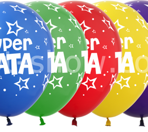 Balony lateksowe z nadrukiem SUPER TATA