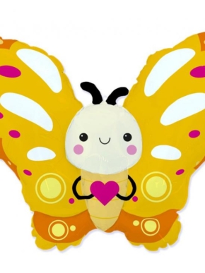 Balon foliowy motyl żółty