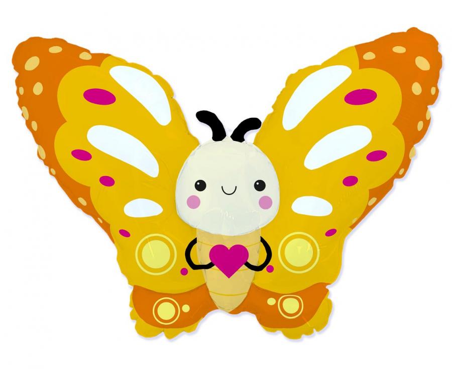 Balon foliowy motyl żółty