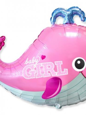 balon foliowy wieloryb różowy Baby Girl