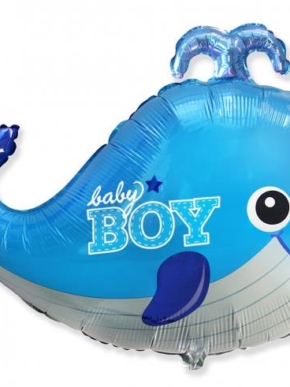 Balon foliowy wieloryb niebieski Baby Boy