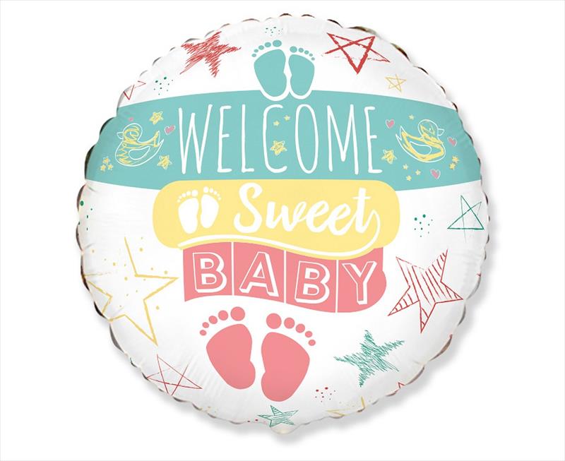 Balon foliowy okrągły Welcome Sweet Baby