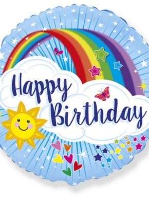 Balon foliowy Happy Birthday Tęcza