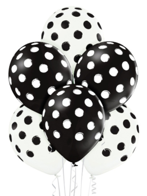 Zestaw biało czarny w kropki