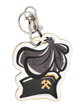 Brelok do kluczy - Czako z czarnym pióropuszem