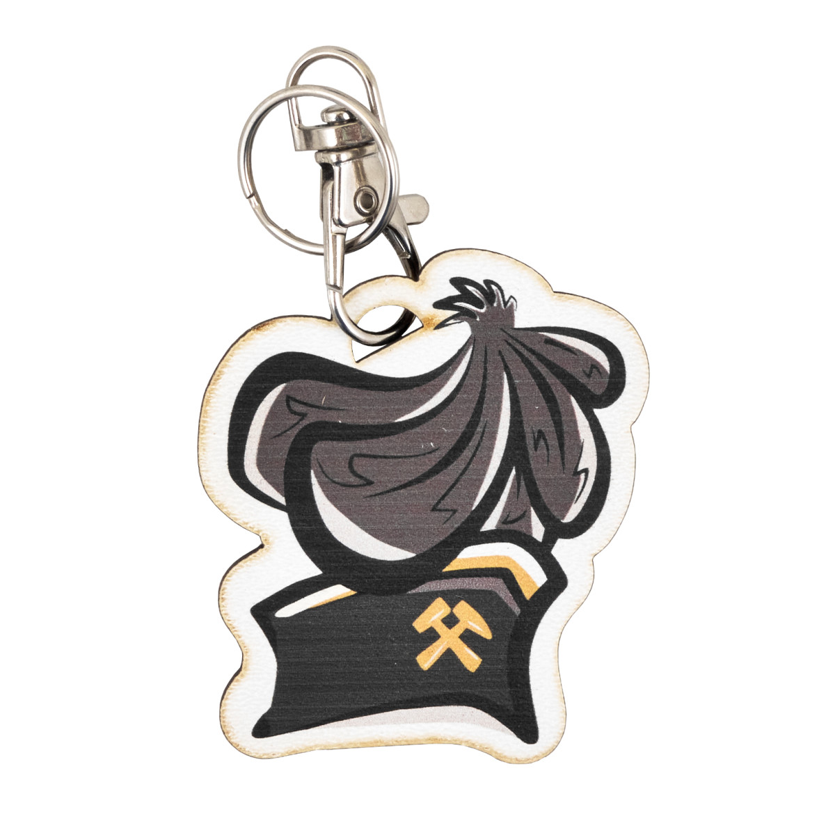 Brelok do kluczy - Czako z czarnym pióropuszem