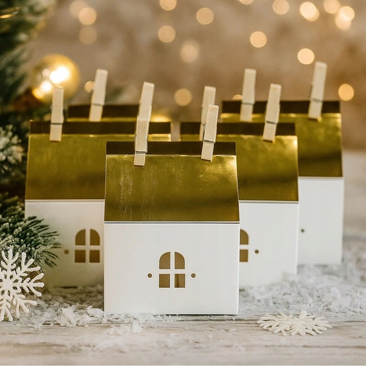 Papierowe-domki-z-papieru-na-upominki-Lampion-Kalendarz-adwentowy-5szt