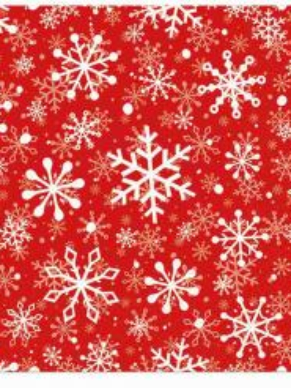 serwetki czerwone w białe śnieżynki