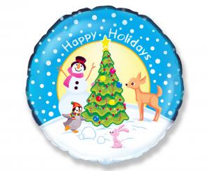 Balon foliowy Bałwan przy choince