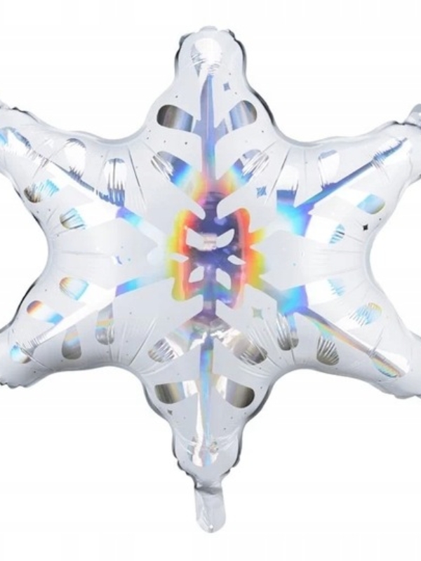 Balon-foliowy-Sniezynka-holograficzny-stojacy
