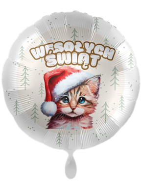 Balon foliowy Wesołych Świąt KOTEK