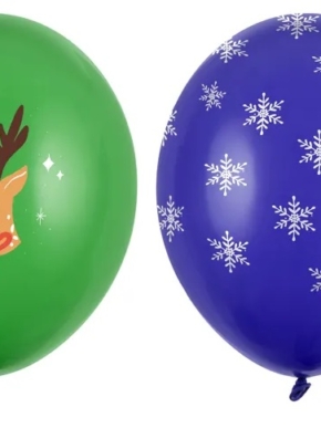 Balon lateksowy renifer i śnieżynki