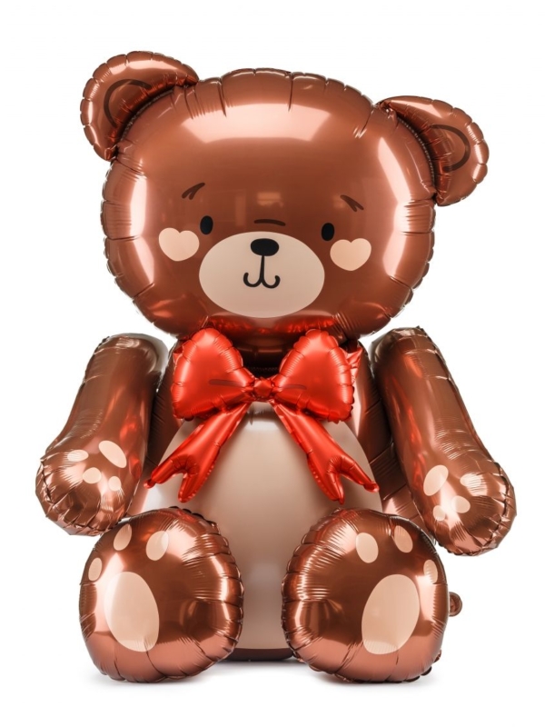 BALON FOLIOWY MIŚ Z KOKARDĄ