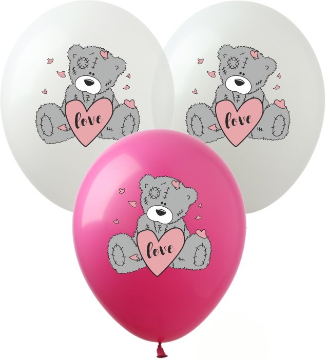 Balon lateksowy miś z serduszkiem love